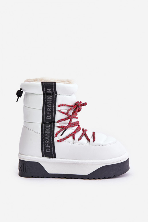 Women's snow boots with thick vegan sole D.Franklin DFSH371007 White Women's snow boots with thick vegan sole D.Franklin DFSH371007 White