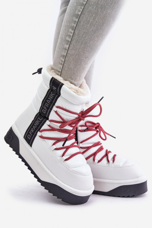 Women's snow boots with thick vegan sole D.Franklin DFSH371007 White Women's snow boots with thick vegan sole D.Franklin DFSH371007 White