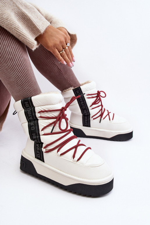 Women's snow boots with thick vegan sole D.Franklin DFSH371007 White Women's snow boots with thick vegan sole D.Franklin DFSH371007 White