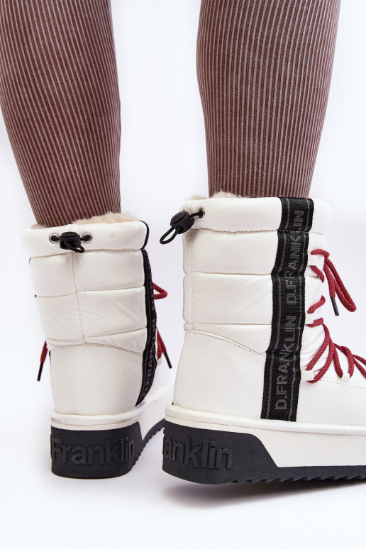 Women's snow boots with thick vegan sole D.Franklin DFSH371007 White Women's snow boots with thick vegan sole D.Franklin DFSH371007 White