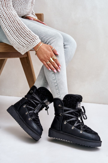 Śniegowce Na Platformie Wegańskie D.Franklin DFSH370004 Czarne