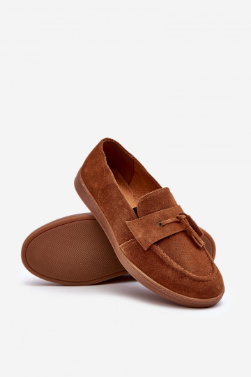 Men's Suede Loafers Shoes Zazoo 1566 Brown 2