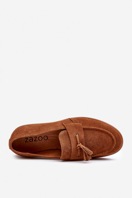 Men's Suede Loafers Shoes Zazoo 1566 Brown Men's Suede Loafers Shoes Zazoo 1566 Brown
