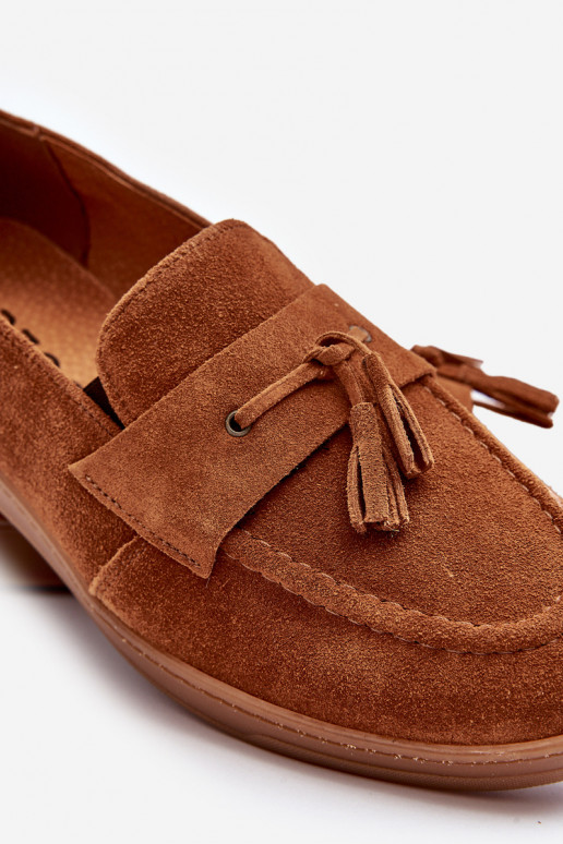 Men's Suede Loafers Shoes Zazoo 1566 Brown Men's Suede Loafers Shoes Zazoo 1566 Brown