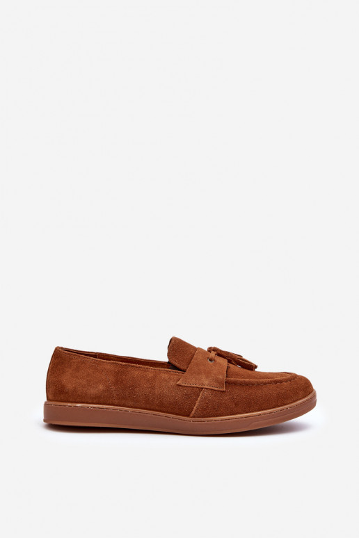 Men's Suede Loafers Shoes Zazoo 1566 Brown Men's Suede Loafers Shoes Zazoo 1566 Brown