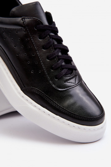 Men's Leather Sports Shoes Zazoo 1544 Black 2