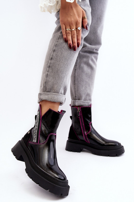 Leather Women's Boots Maciejka 06236-15 Black Leather Women's Boots Maciejka 06236-15 Black