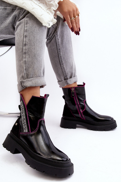 Leather Women's Boots Maciejka 06236-15 Black Leather Women's Boots Maciejka 06236-15 Black