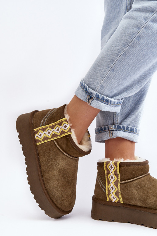 Leather Suede Snow Boots Women Green Vebissat Leather Suede Snow Boots Women Green Vebissat