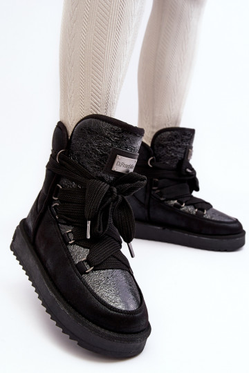 Damskie ŚniegowcewithWiązaniem D.Franklin DFSH370006 Czarne