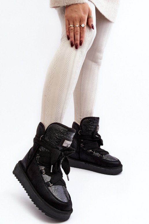 Women's Snow Boots with Lacing D.Franklin DFSH370006 Black