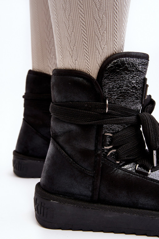 Women's Snow Boots with Lacing D.Franklin DFSH370006 Black