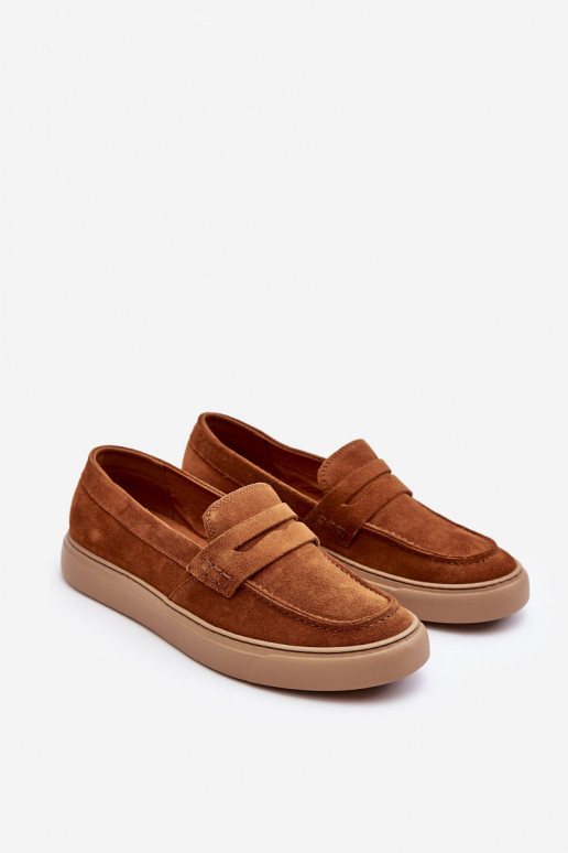 Men's Suede Loafers Shoes Zazoo 1566 Brown Men's Suede Loafers Shoes Zazoo 1566 Brown