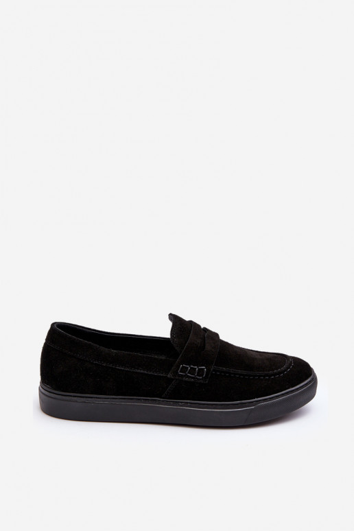 Men's Suede Loafer Shoes Zazoo 1574 Black Men's Suede Loafer Shoes Zazoo 1574 Black