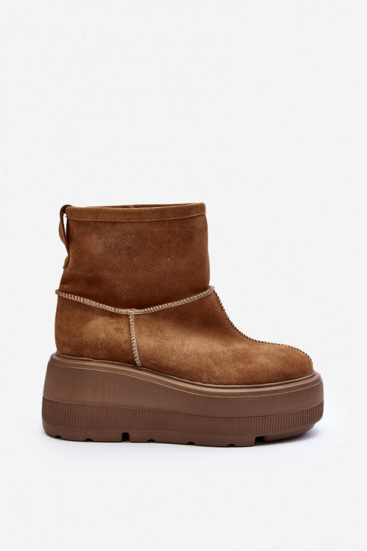 Leather Women's Boots on Chunky Sole Camel Zazoo 3424 Leather Women's Boots on Chunky Sole Camel Zazoo 3424