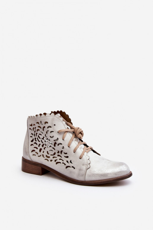 Zazoo 2871 Women's Laced Ankle Boots Silver Zazoo 2871 Women's Laced Ankle Boots Silver