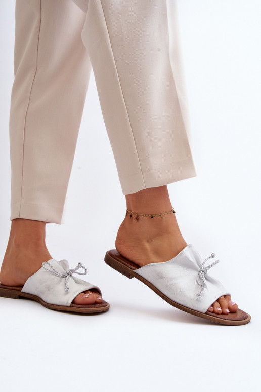 Leather Women's Sandals Zazoo 2659/005 Silver Leather Women's Sandals Zazoo 2659/005 Silver