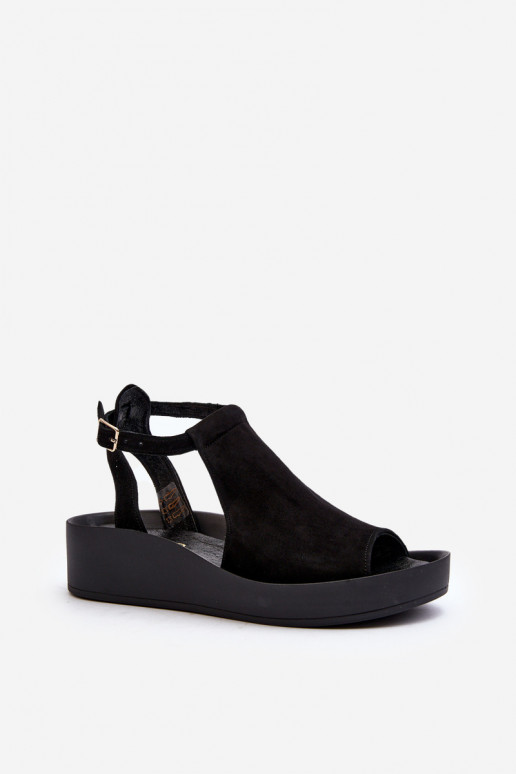 Zazoo 2914 Women's Suede Sandals Black Zazoo 2914 Women's Suede Sandals Black