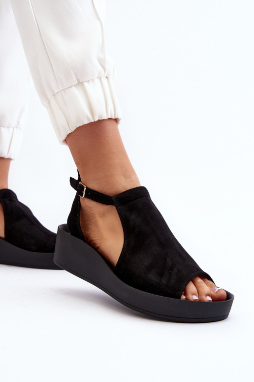 Zazoo 2914 Women's Suede Sandals Black Zazoo 2914 Women's Suede Sandals Black