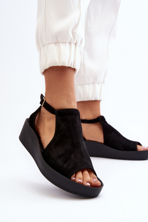 Zazoo 2914 Women's Suede Sandals Black Zazoo 2914 Women's Suede Sandals Black