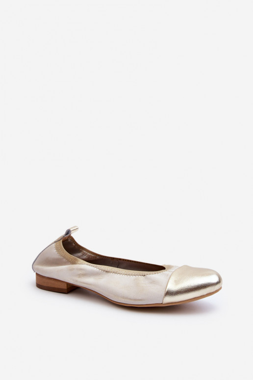 Zazoo 2890 Leather Ballerinas Gold Distressed Zazoo 2890 Leather Ballerinas Gold Distressed