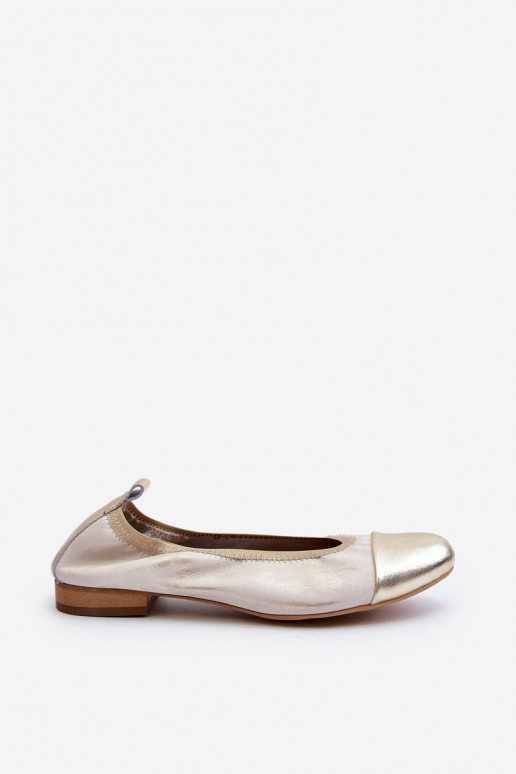 Zazoo 2890 Leather Ballerinas Gold Distressed Zazoo 2890 Leather Ballerinas Gold Distressed