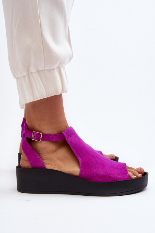 Zazoo 2914 Women's Suede Sandals Fuchsia Zazoo 2914 Women's Suede Sandals Fuchsia