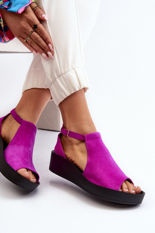 Zazoo 2914 Women's Suede Sandals Fuchsia Zazoo 2914 Women's Suede Sandals Fuchsia