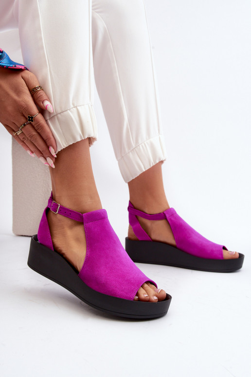 Zazoo 2914 Women's Suede Sandals Fuchsia Zazoo 2914 Women's Suede Sandals Fuchsia