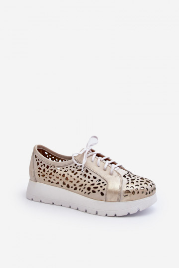 Leather Platform Half Shoes Beige Hypnosis 2