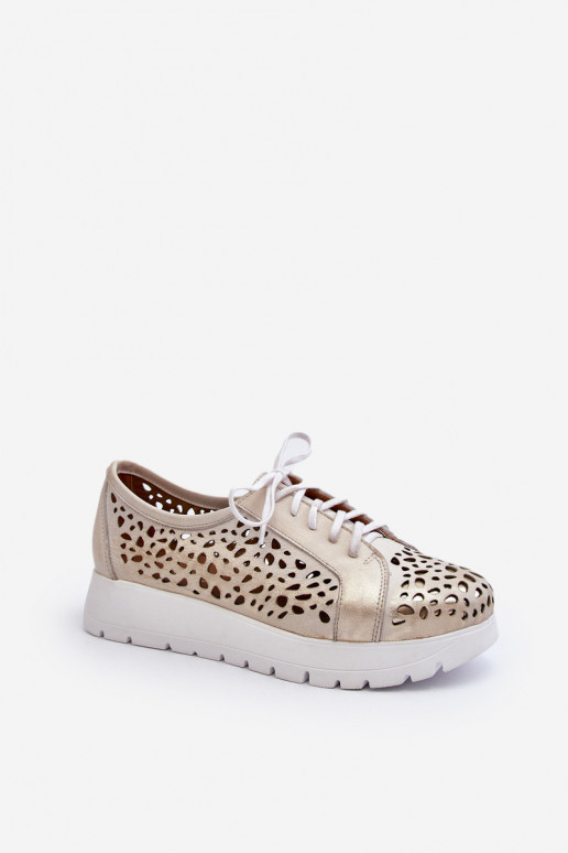 Leather Platform Half Shoes Beige Hypnosis