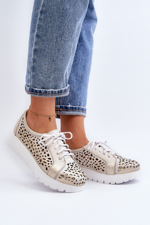 Leather Platform Half Shoes Beige Hypnosis