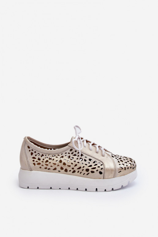 Leather Platform Half Shoes Beige Hypnosis