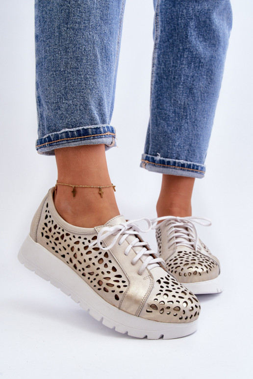 Leather Platform Half Shoes Beige Hypnosis