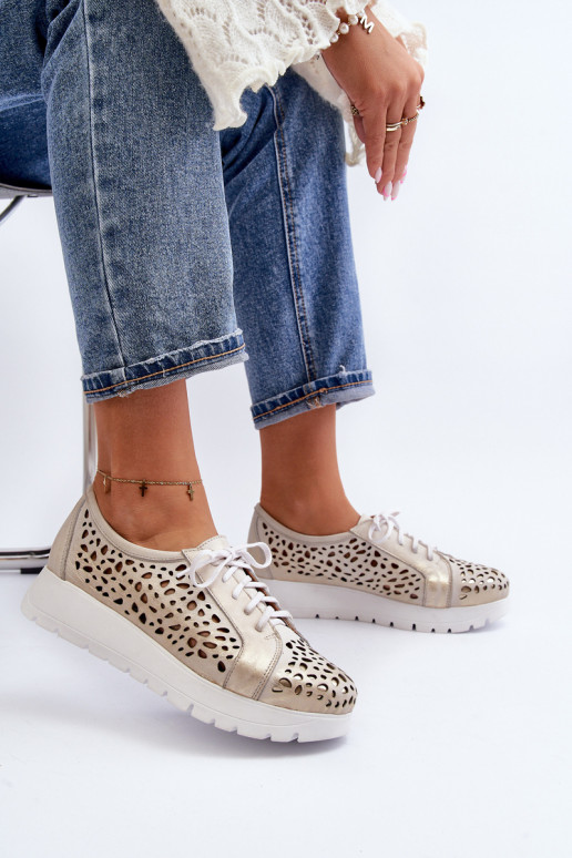 Leather Platform Half Shoes Beige Hypnosis