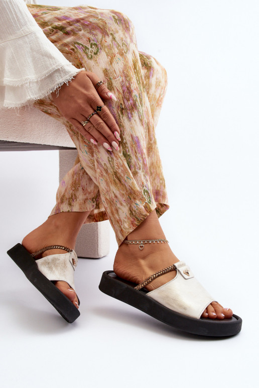 Leather Women's Sandals Zazoo 2659/005 Silver Leather Women's Sandals Zazoo 2659/005 Silver