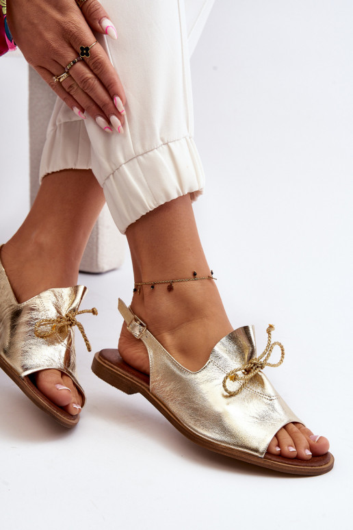 Zazoo 2898 Leather Flat Sandals Gold Zazoo 2898 Leather Flat Sandals Gold