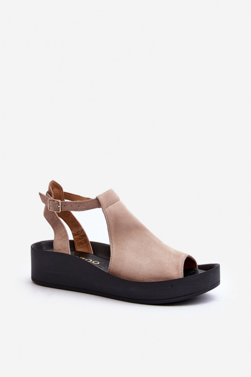 Zazoo 2914 Women's Suede Sandals Beige Zazoo 2914 Women's Suede Sandals Beige