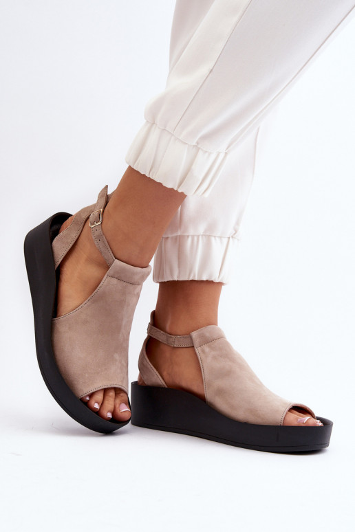 Zazoo 2914 Women's Suede Sandals Beige Zazoo 2914 Women's Suede Sandals Beige
