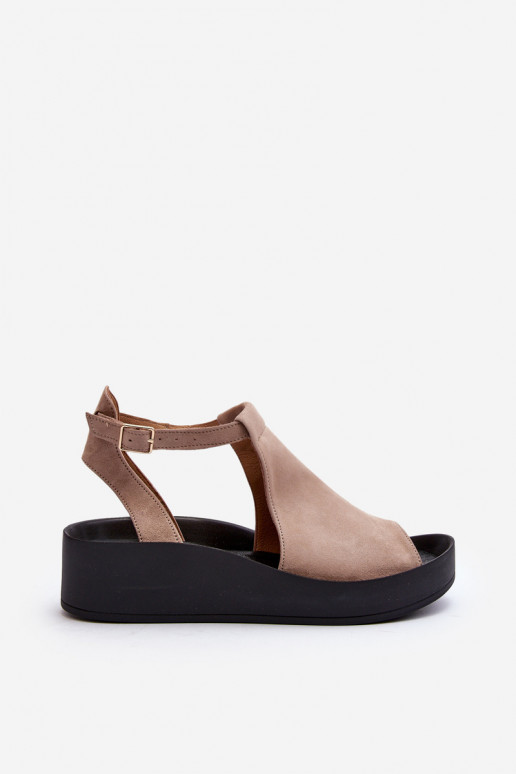 Zazoo 2914 Women's Suede Sandals Beige Zazoo 2914 Women's Suede Sandals Beige
