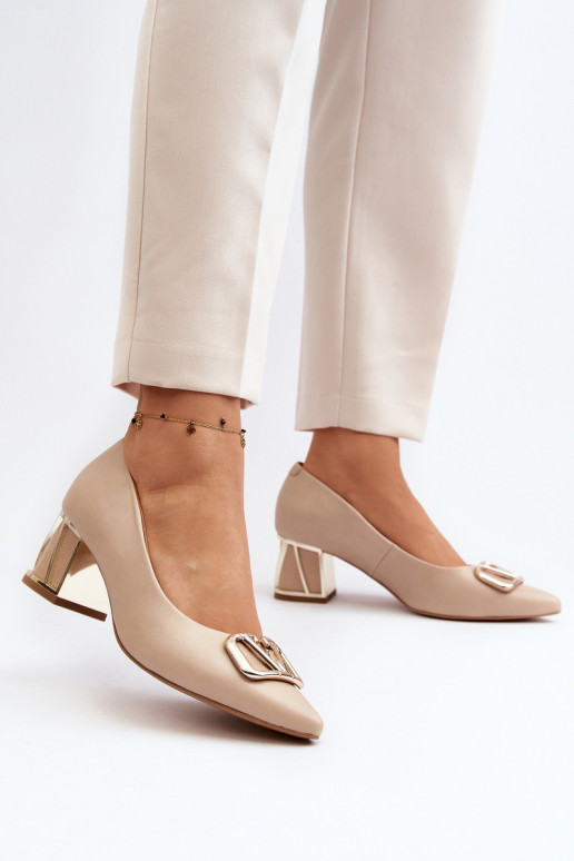 Elegant Pumps with Ornament Laura Messi 2740 Beige Elegant Pumps with Ornament Laura Messi 2740 Beige