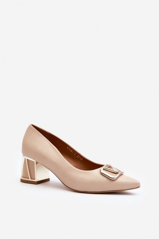 Elegant Pumps with Ornament Laura Messi 2740 Beige Elegant Pumps with Ornament Laura Messi 2740 Beige