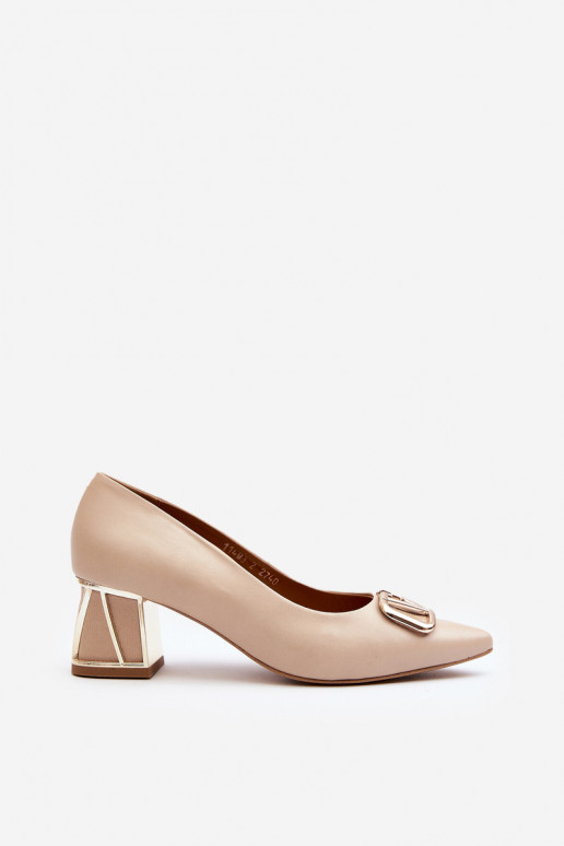 Elegant Pumps with Ornament Laura Messi 2740 Beige Elegant Pumps with Ornament Laura Messi 2740 Beige