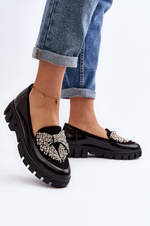 Polished Women's Moccasins Laura Messi 2785 Black Polished Women's Moccasins Laura Messi 2785 Black