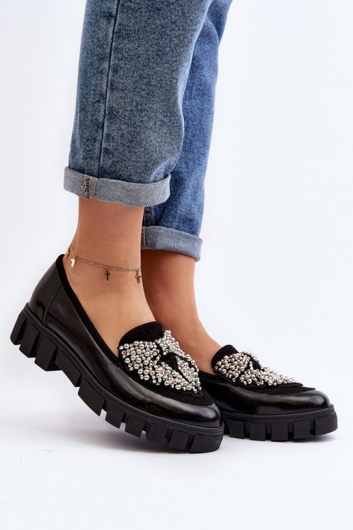 Polished Women's Moccasins Laura Messi 2785 Black Polished Women's Moccasins Laura Messi 2785 Black