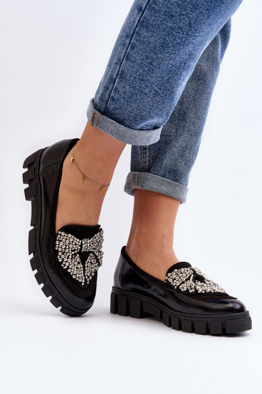 Polished Women's Moccasins Laura Messi 2785 Black Polished Women's Moccasins Laura Messi 2785 Black