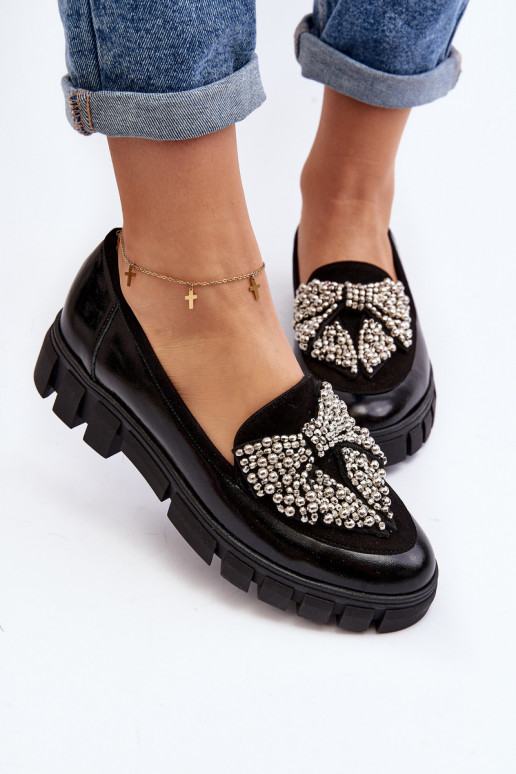 Polished Women's Moccasins Laura Messi 2785 Black Polished Women's Moccasins Laura Messi 2785 Black