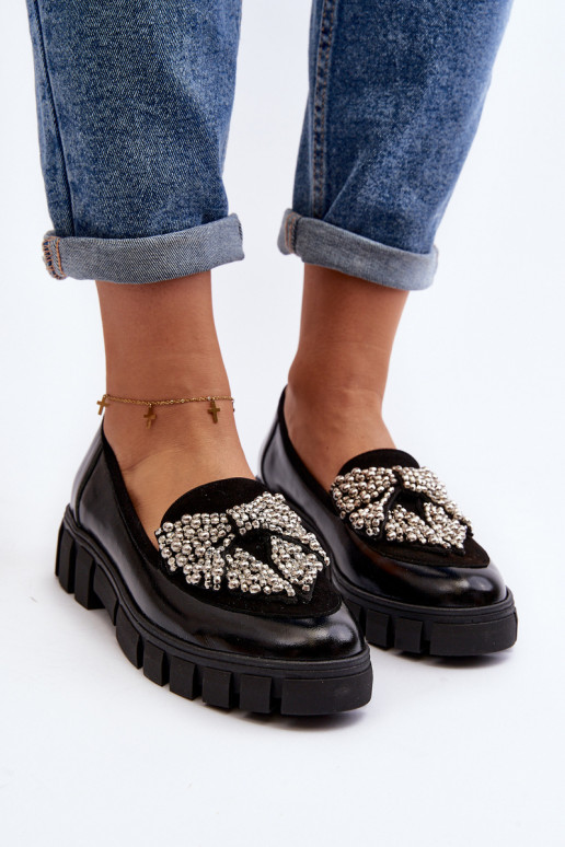 Polished Women's Moccasins Laura Messi 2785 Black Polished Women's Moccasins Laura Messi 2785 Black