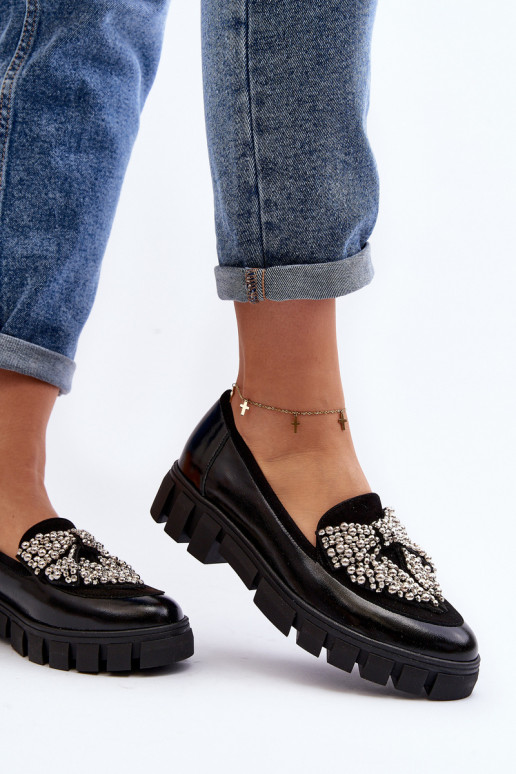 Polished Women's Moccasins Laura Messi 2785 Black Polished Women's Moccasins Laura Messi 2785 Black