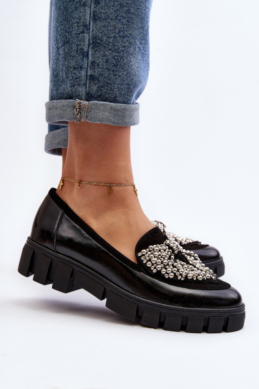 Polished Women's Moccasins Laura Messi 2785 Black Polished Women's Moccasins Laura Messi 2785 Black